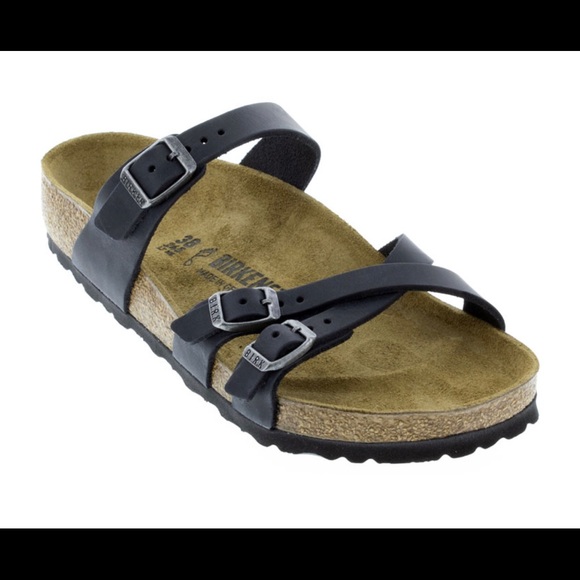 NWT Birkenstock Franca Oiled-Leather Black Sandals - Picture 9 of 14